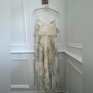Jenny Yoo Floral Iness Dress Ivory Sage